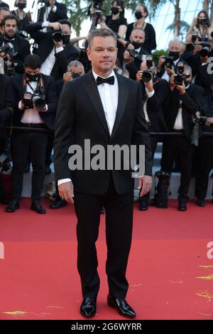 8 juillet 2021, CANNES, France: CANNES, FRANCE - 08 JUILLET: Matt Damon participe à la projection 'Stillwater' lors du 74e Festival annuel de Cannes le 08 juillet 2021 à Cannes, France. (Image de crédit : © Frederick InjimbertZUMA Wire) Banque D'Images