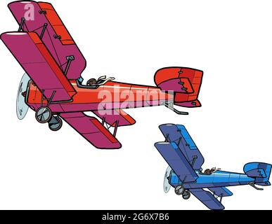 Avions rétro de la première Guerre mondiale Illustration de Vecteur