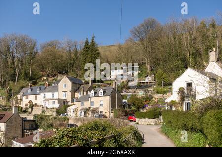 Vue de Kingscourt avec Rodborough Common en arrière-plan, Gloucestershire, royaume-uni Banque D'Images