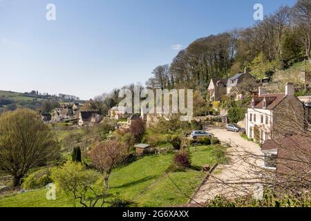 Vue de Kingscourt avec Rodborough Common en arrière-plan, Gloucestershire, royaume-uni Banque D'Images