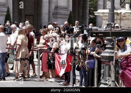 Roma, Campidoglio, chiesa ARA COELI, funerali di Raffaella Carrà Banque D'Images