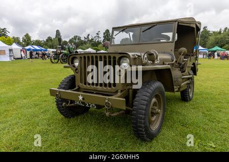 M38 Jeep exposé statique au Shuttleworth Military Airshow le 4 juillet 2021 Banque D'Images