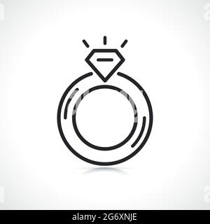 bague de bijoux ligne fine icône isolée conception Illustration de Vecteur