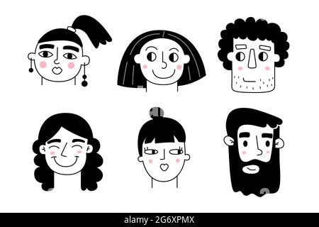 Les gens sont isolés sur blanc. Hommes et femmes Illustration de Vecteur