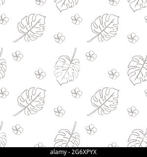 Illustration florale exotique dessinée à la main pour l'arrière-plan, papier d'emballage, paquet, web, papier peint, produits de spa et de soins de beauté, tissus, textiles Illustration de Vecteur