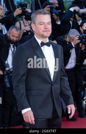 Matt Damon participe à la projection de 'Stillwater' lors du 74e Festival annuel de Cannes le 8 juillet 2021 à Cannes, France. (Photo de Franck Bonham/imageSPACE/Sipa USA) Banque D'Images