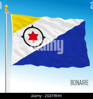 Drapeau national officiel Bonaire, antilles néerlandaises, illustration vectorielle Illustration de Vecteur