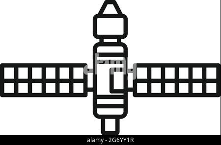 Vecteur de contour de l'icône de la station spatiale. Station satellite internationale Illustration de Vecteur