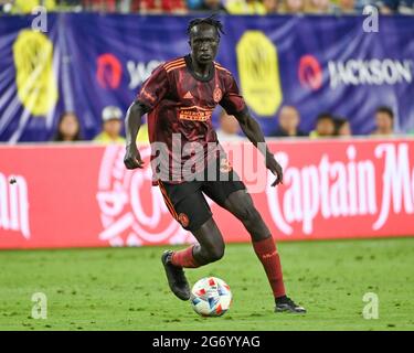 Nashville, Tennessee, États-Unis. 08 juillet 2021. L'avant d'Atlanta, Machop Chol (30), en action pendant le match MLS entre Atlanta United et Nashville SC au Nissan Stadium de Nashville, TN. Kevin Langley/CSM/Alamy Live News Banque D'Images