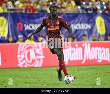 Nashville, Tennessee, États-Unis. 08 juillet 2021. L'avant d'Atlanta, Machop Chol (30), en action pendant le match MLS entre Atlanta United et Nashville SC au Nissan Stadium de Nashville, TN. Kevin Langley/CSM/Alamy Live News Banque D'Images