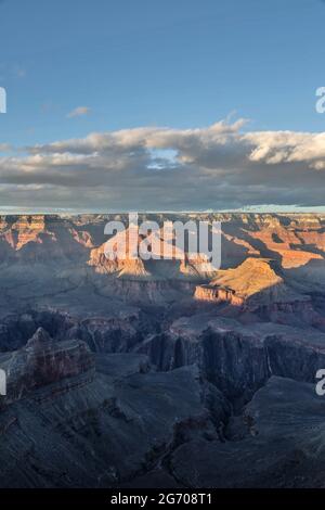 Les formations rocheuses et les canyons de Maricopa Point, Grand Canyon National Park, Arizona USA Banque D'Images