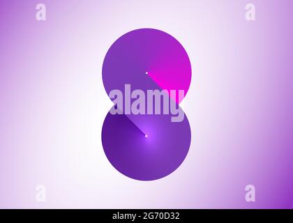 Logo numéro huit, logo de logotype 8. Modèle vectoriel à l'infini coloré et créatif, isolé sur fond rose clair Illustration de Vecteur