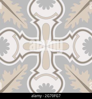 Carreau espagnol beige - Illustration ornementale vectorielle Illustration de Vecteur