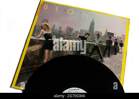Psychédélique artistes de la pop, album de musique Blondie sur disque vinyle LP. Intitulé: Couverture de l'album Autoamerican Banque D'Images
