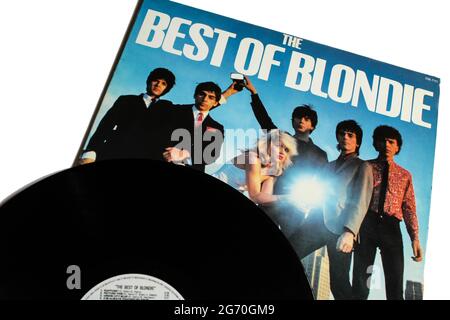 Psychédélique artistes de la pop, album de musique Blondie sur disque vinyle LP. Intitulé : la couverture de l'album The Best of Blondie Banque D'Images