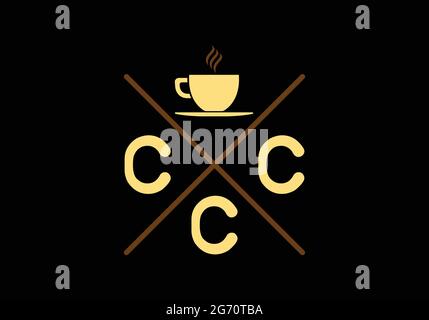 Première lettre du monogramme CCC logo Design modèle vectoriel 3C Vintage Coffee Cup lettre logo Design CCC Coffee Shop logo Design Illustration de Vecteur