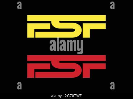 Premier monogramme lettre FSF logo Design Vector Template F S F lettre logo Design FSF Capital logo Design Illustration de Vecteur