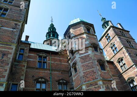 Copenhague, Danemark - juillet 2021 : extérieur du magnifique château de Rosenborg (Rosenborg Slot) Banque D'Images