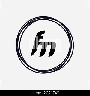 Monogramme unique lettre FM logo Vector Banque D'Images