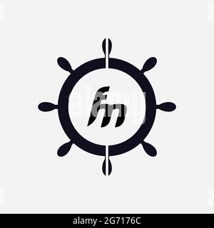 Monogramme unique lettre FM logo Vector Banque D'Images
