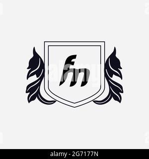 Monogramme unique lettre FM logo Vector Banque D'Images