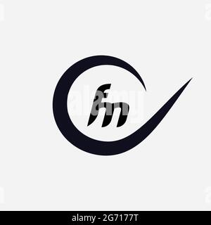 Monogramme unique lettre FM logo Vector Banque D'Images