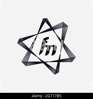 Monogramme unique lettre FM logo Vector Banque D'Images
