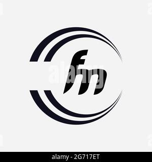 Monogramme unique lettre FM logo Vector Banque D'Images