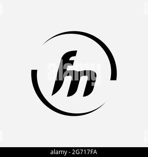 Monogramme unique lettre FM logo Vector Banque D'Images