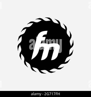 Monogramme unique lettre FM logo Vector Banque D'Images