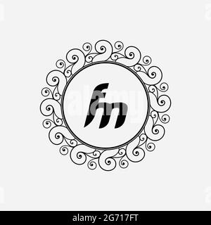 Monogramme unique lettre FM logo Vector Banque D'Images