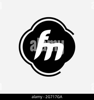 Monogramme unique lettre FM logo Vector Banque D'Images