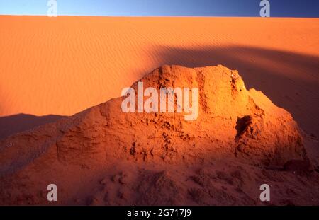 DUNES DE SABLE ROUGE DU GRAND DÉSERT DE SIMPSON, CENTRE DE L'AUSTRALIE. Banque D'Images