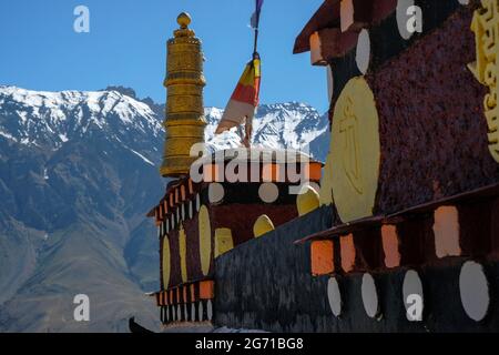 Kee, Inde - juin 2021 : vues du monastère Key à Kee le 29 juin 2021 dans la vallée de Spiti, Himachal Pradesh, Inde. Banque D'Images