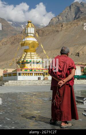 Tabo, Inde - juin 2021: Grande stupa du monastère de Tabo dans le village de Tabo le 1er juillet 2021 dans la vallée de Spiti, Himachal Pradesh, Inde. Banque D'Images