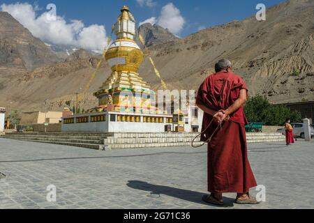 Tabo, Inde - juin 2021: Grande stupa du monastère de Tabo dans le village de Tabo le 1er juillet 2021 dans la vallée de Spiti, Himachal Pradesh, Inde. Banque D'Images