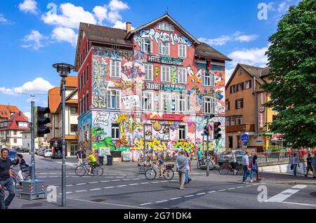 Tübingen, Bade-Wurtemberg, Allemagne: Ce que l'on appelle Epplehaus, un centre de jeunesse notoire et autonome et ancien squat. Banque D'Images