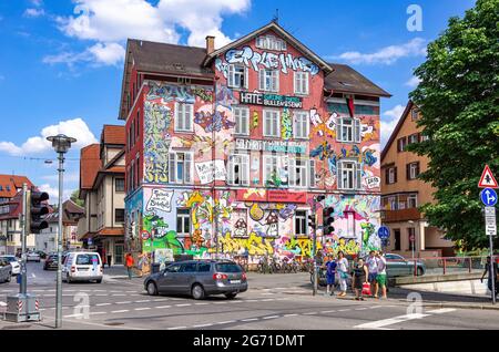 Tübingen, Bade-Wurtemberg, Allemagne: Ce que l'on appelle Epplehaus, un centre de jeunesse notoire et autonome et ancien squat. Banque D'Images