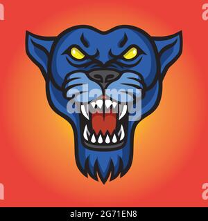 Mascotte vecteur du logo Jaguar Panther rugissant Illustration de Vecteur