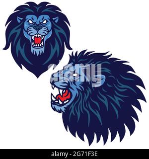 Illustration de la collection de jeux de logos Lion Head Illustration de Vecteur