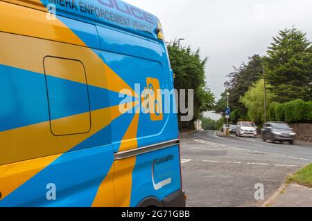 Véhicule de détection de fourgonnette laser de police mobile exploité par Lancashire Constabulary, Safety Partnership, Burscough UK Banque D'Images