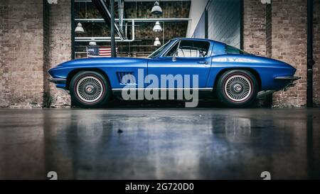 BERLIN, ALLEMAGNE - septembre 2018 : Corvette Stingray de Chevrolet Banque D'Images