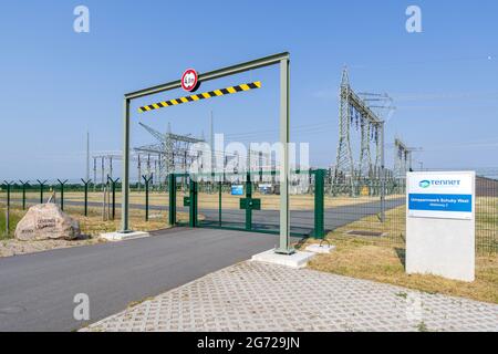 Sous-station tennet à Schuby, Allemagne Banque D'Images