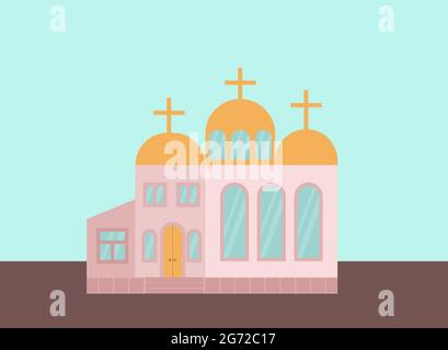 Illustration du vecteur plat clipart du bâtiment de l'église Illustration de Vecteur