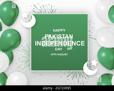 Bonne conception plate de l'illustration de la Journée de l'indépendance du Pakistan. Banque D'Images