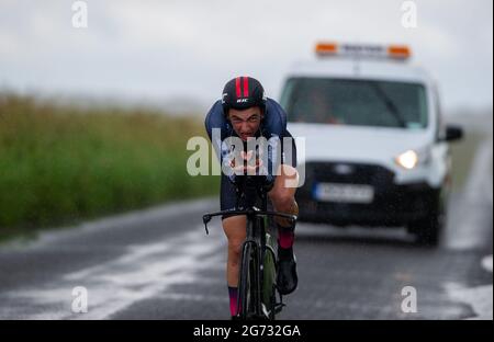 Pewsey, Angleterre. 10 juillet 2021. Action des Championnats nationaux juniors de cyclisme britanniques. Credit: David Partridge/Alamy Live News Banque D'Images