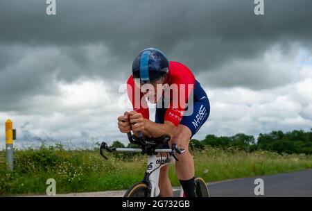 Pewsey, Angleterre. 10 juillet 2021. Action aux Championnats nationaux juniors de cyclisme britanniques. Credit: David Partridge/Alamy Live News Banque D'Images