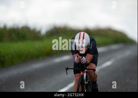 Pewsey, Angleterre. 10 juillet 2021. Action aux championnats britanniques de course de course et d'épreuve du temps nationale junior de cyclisme. Credit: David Partridge/Alamy Live News Banque D'Images