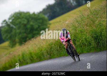 Pewsey, Angleterre. 10 juillet 2021. EVA Callinan, Awol aux Championnats nationaux juniors de cyclisme britanniques. Credit: David Partridge/Alamy Live News Banque D'Images