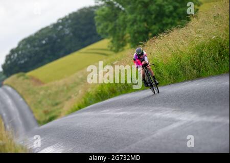 Pewsey, Angleterre. 10 juillet 2021. EVA Callinan, Awol aux Championnats nationaux juniors de cyclisme britanniques. Credit: David Partridge/Alamy Live News Banque D'Images